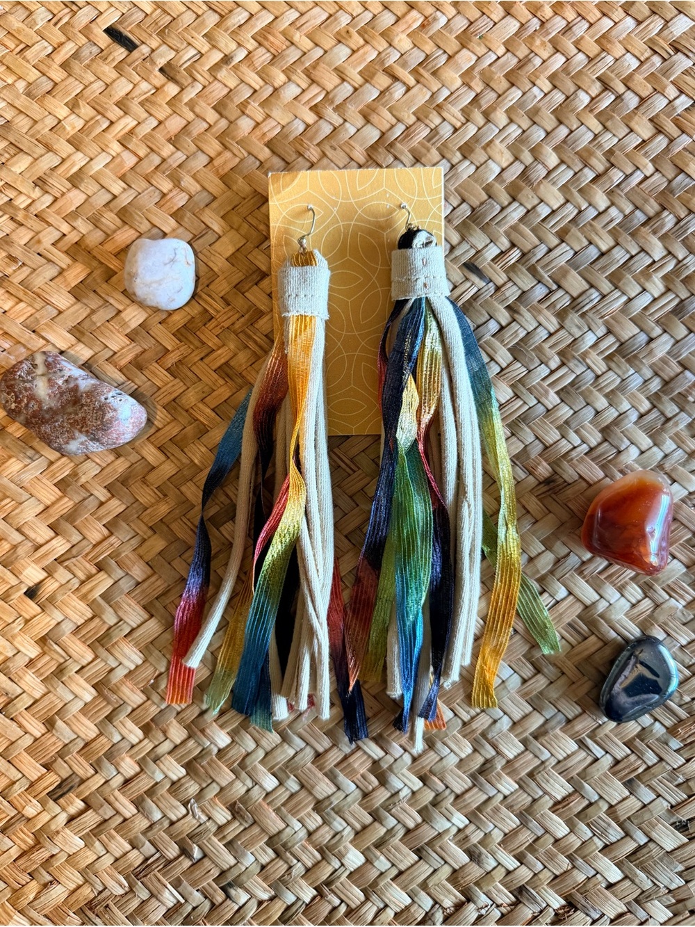 Handmade Multicolor Rainbow Tassel Fringe Earrings